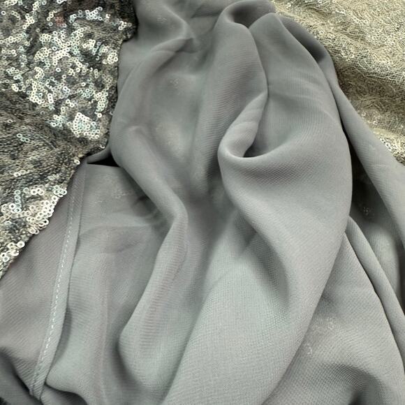 Anthropologie Corey Lynn Calter Liza Maxi Skirt Silver Sequined Size 2 Cocktail - Picture 14 of 14